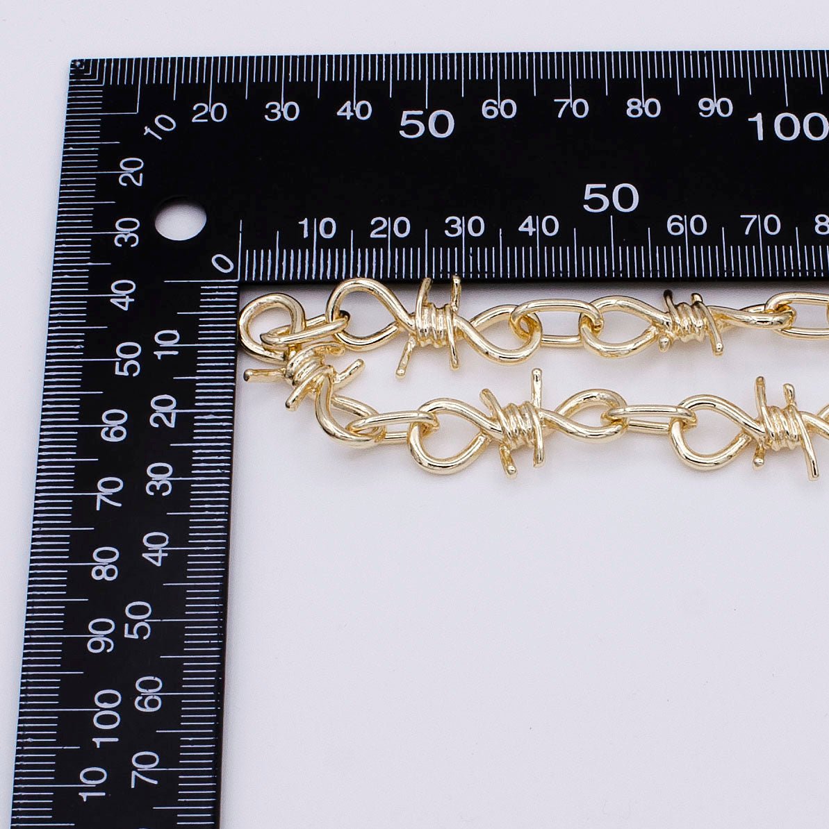 Gold Wire Chain, Streetwear Barbed Wire Chain Unfinished Chain by Yard for Fashion Necklace Bracelet (LARGE) | Roll-1209 - DLUXCA