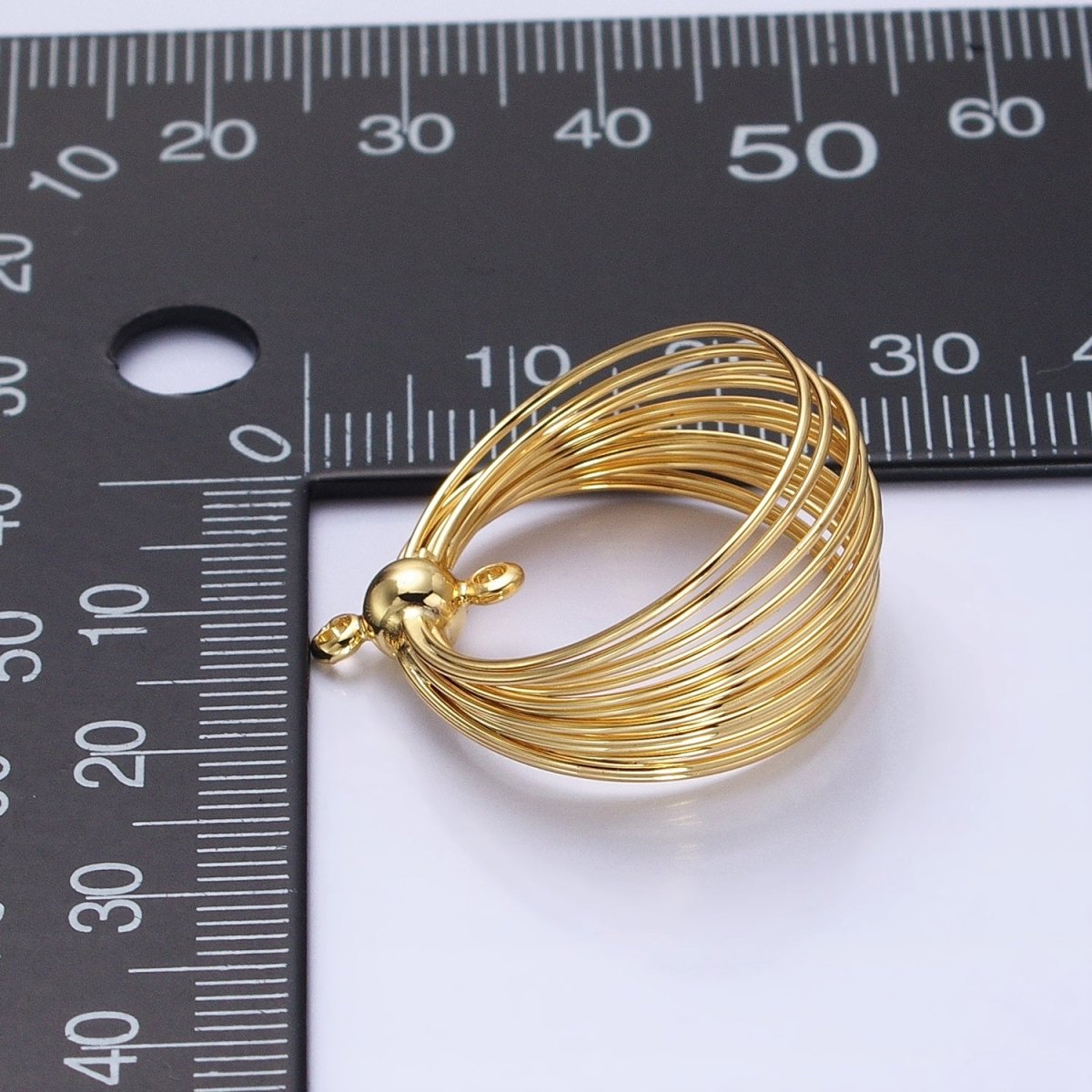 Gold Wire Round Layer Charm for Necklace Earring Component Jewelry Making Z-171 Z-172 - DLUXCA