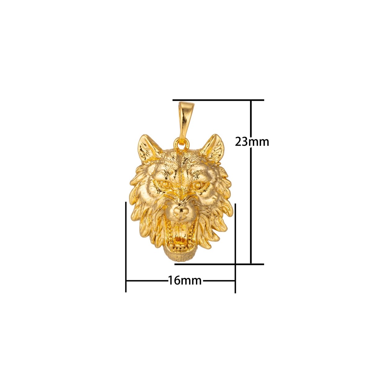 Gold Wolverine Charm, 18K Gold Filled Pendant Dainty Wolf Necklace Charm for Jewelry Making H-888 - DLUXCA