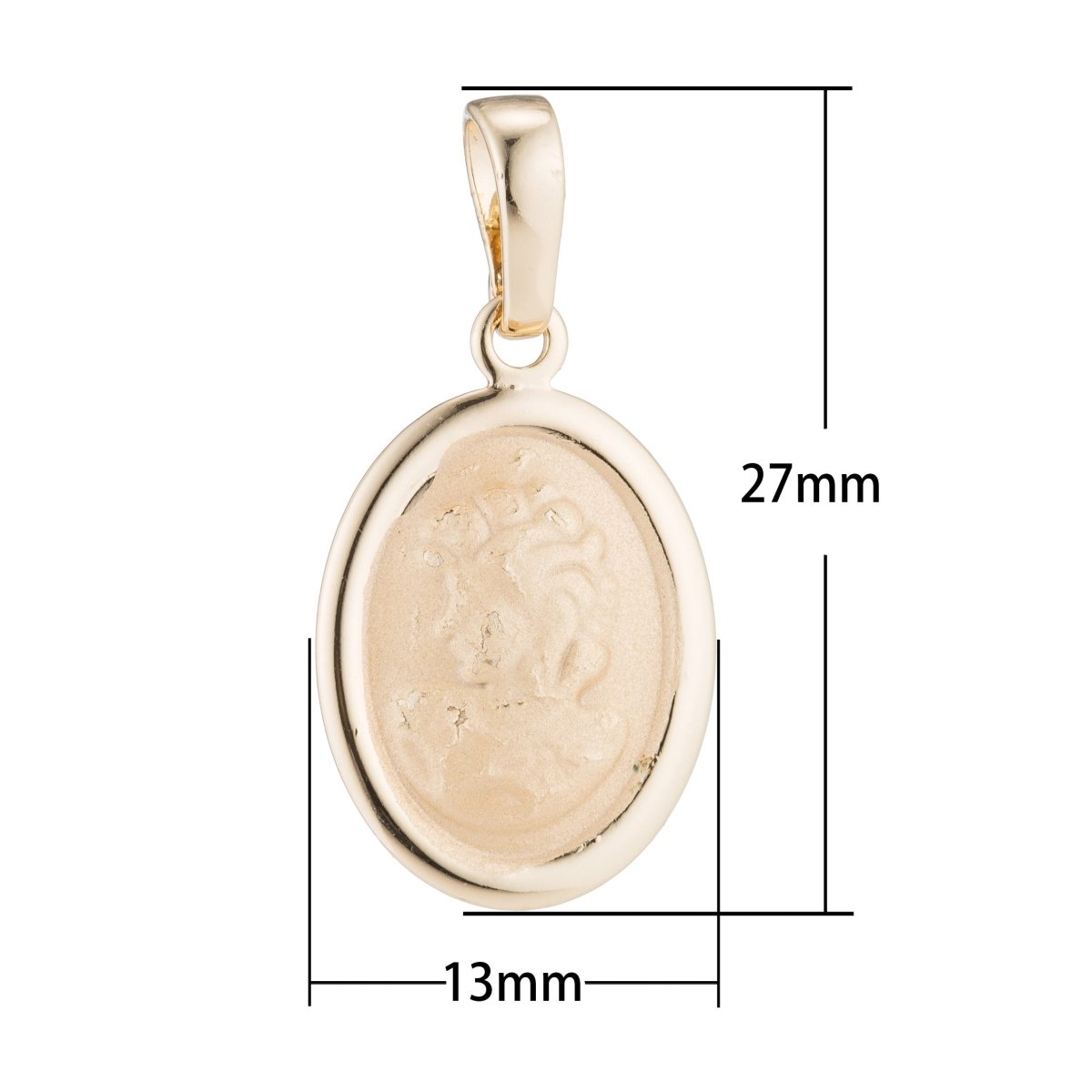 Gold Women Pendant, Woman Portrait, Golden Charm, Ladies, DIY, Crafting, Necklace Pendant Charm Bead Bails Findings for Jewelry Making H-480 - DLUXCA