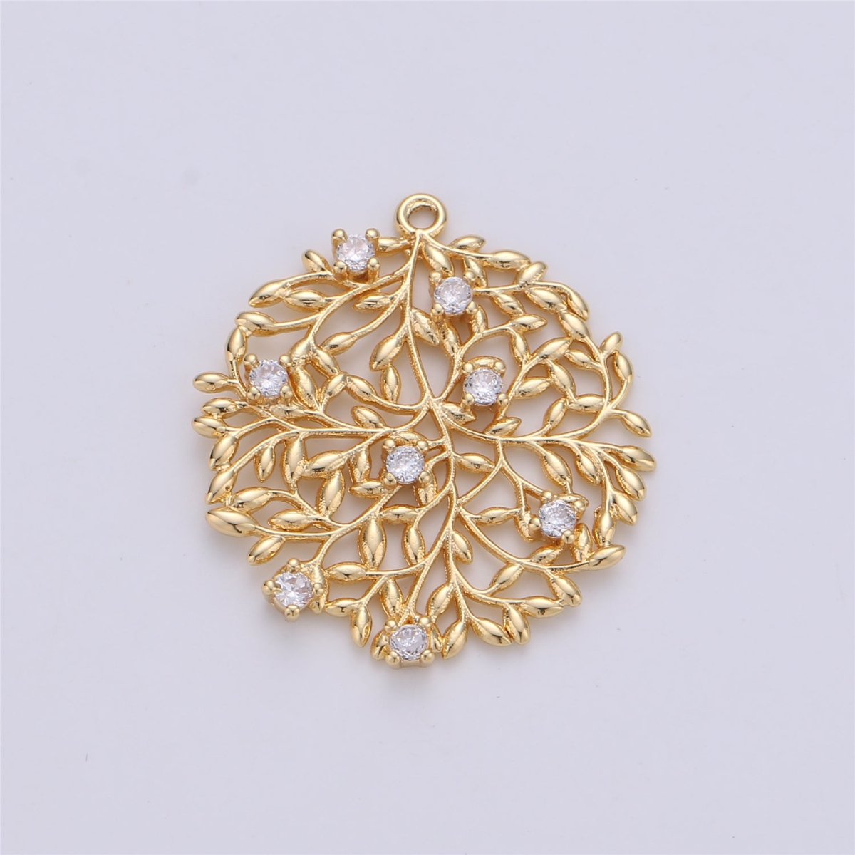 Gold Wreath Charm Olive branch charms Laurel Leaf Wreath Charms Wreath Pendants in Gold FilledC-589 - DLUXCA