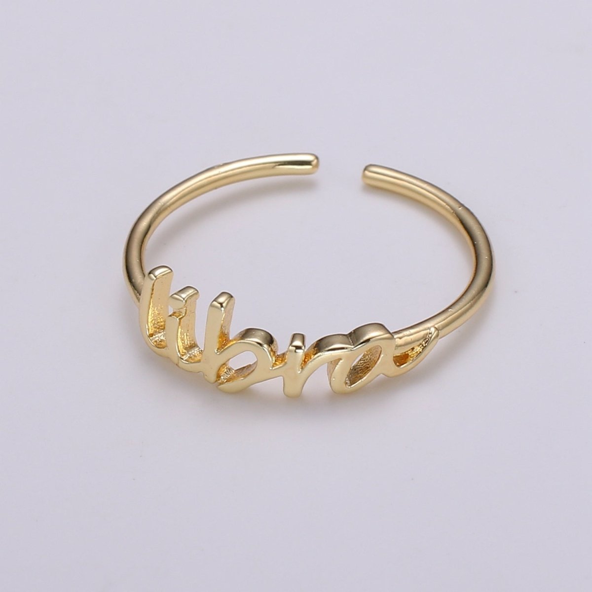 Gold Zodiac Ring Words Gold Ring, Astrology Horoscope Ring Birthday Personalized Gift Open Adjustable Ring for Stacking Ring Midi Ring - DLUXCA