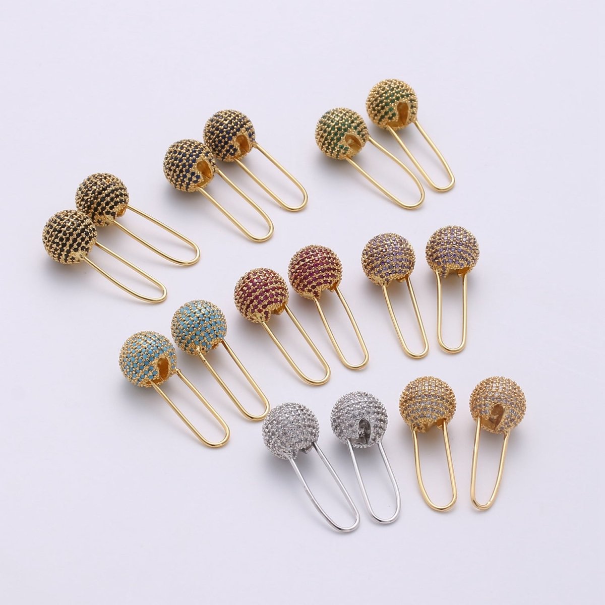 Golden ball dangle earrings, Cz drop earrings, gold ball drop earrings, crystal ball earrings, gold Hoop earrings, trendy earrings Q-144 - DLUXCA