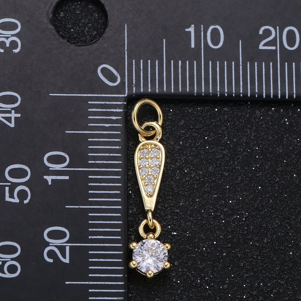 Golden Command Mark with Zirconia Charm CZ Beware Sign Micro Pave Charm Pendant GP-041 - DLUXCA