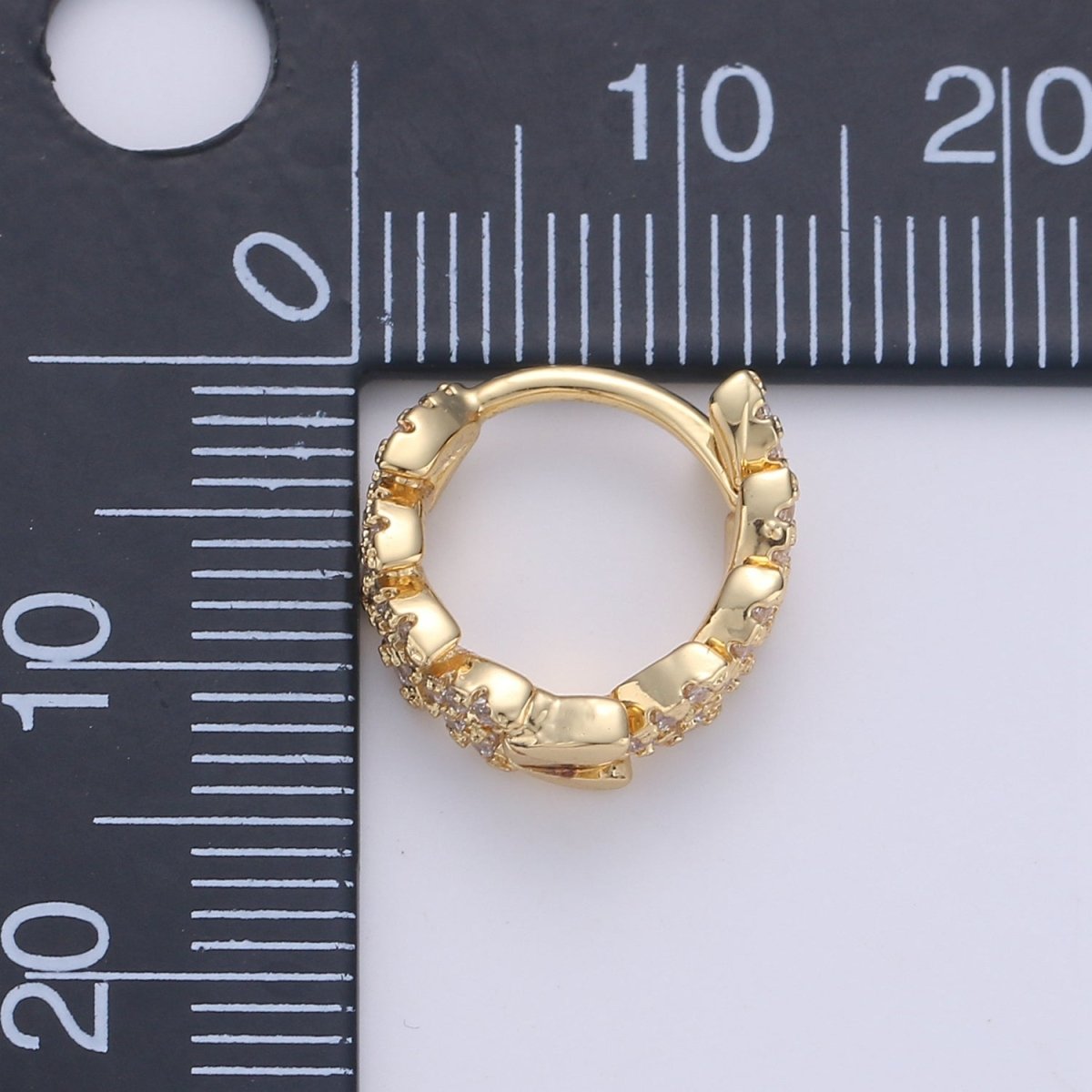 Golden Leaf Gold Filled Huggies Dainty Gold Olive Leaf Earring Hoop Earrings, Huggie Delicate Earrings, Minimalist, Boho Earrings CZ Cubic Simple earring Gift for Her K-554 - DLUXCA