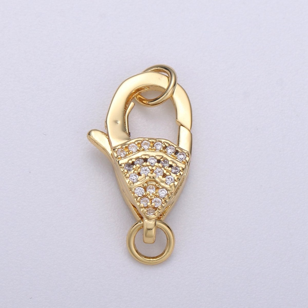 Golden Lobster Clasp Gold Filled with CZ Crystal For DIY Necklace Bracelet Jewelry Making K-603 - DLUXCA