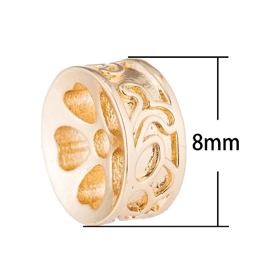 Golden Lotus Root Wheel Beads, Tiny Gold Filled Floral Jewelry Accessories Making Beads Supply B-124 - DLUXCA