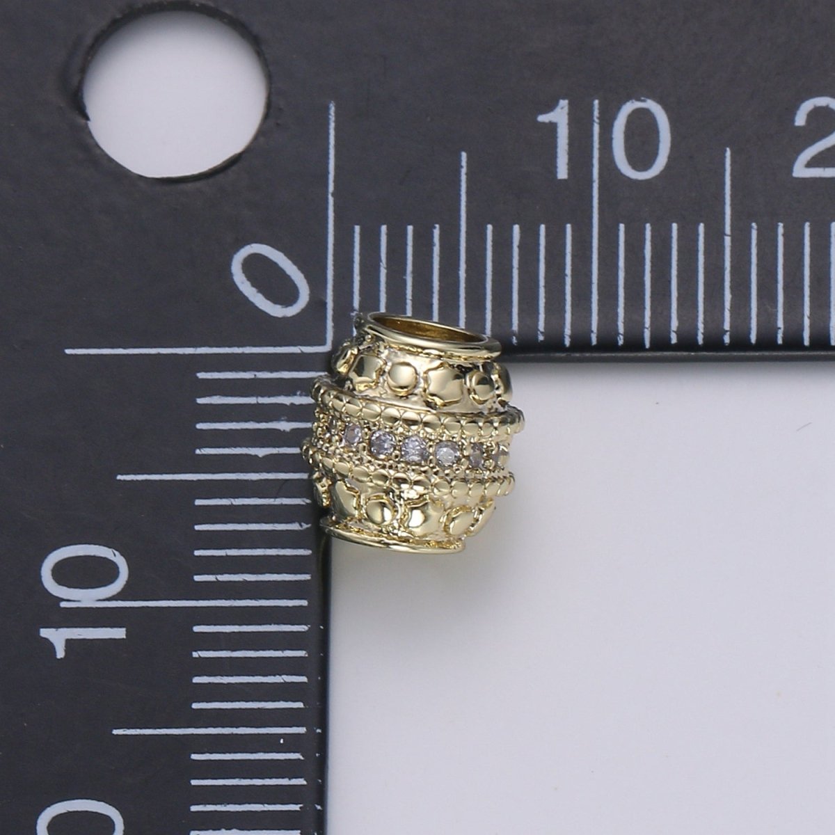 Golden Round Hive Shape Beads CZ Crystal Tiny Gold Filled Geometric Shape Jewelry Making Beads B-354 - DLUXCA