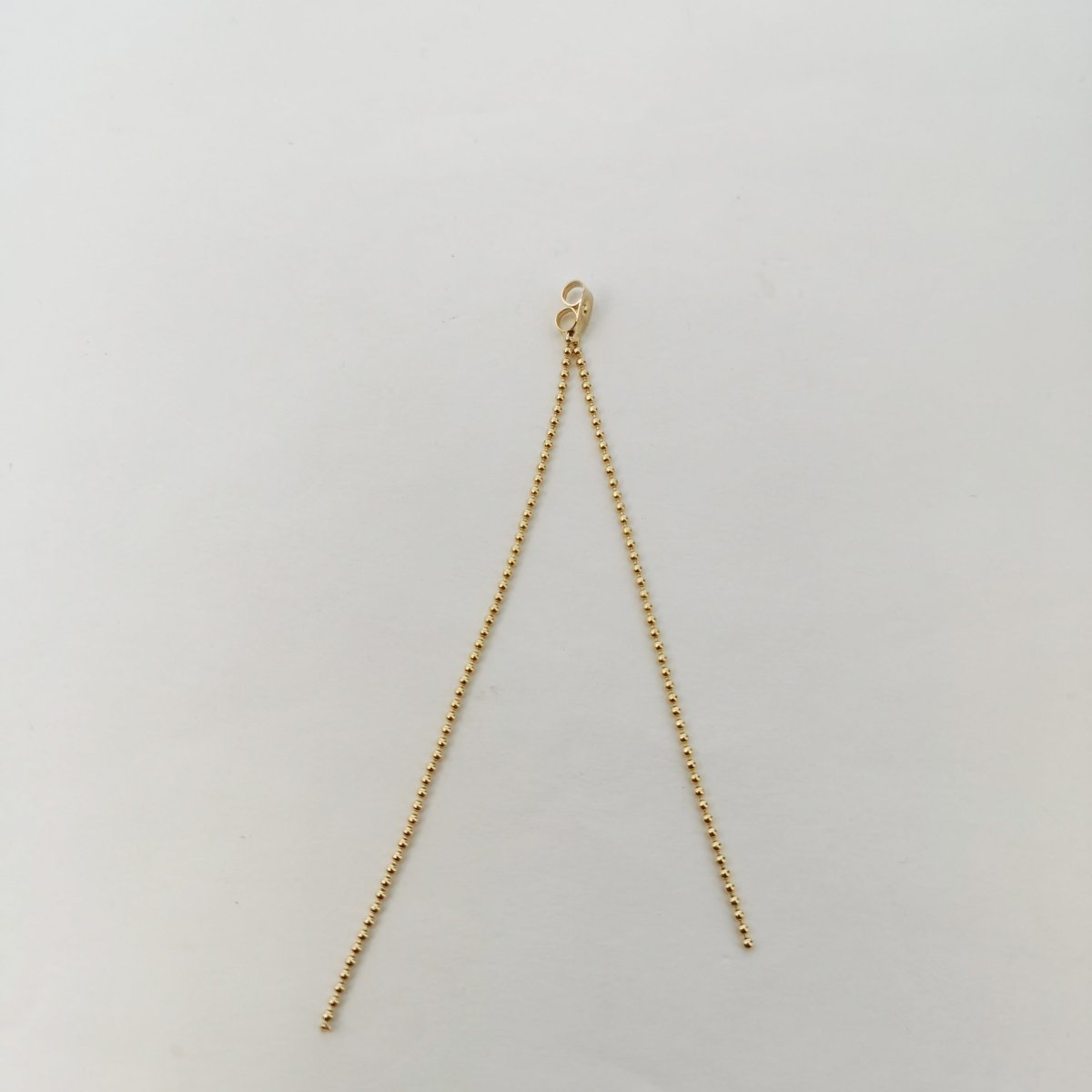 Golden Simple Chain Long Push Back Earring Back Gold Filled K-419 - DLUXCA