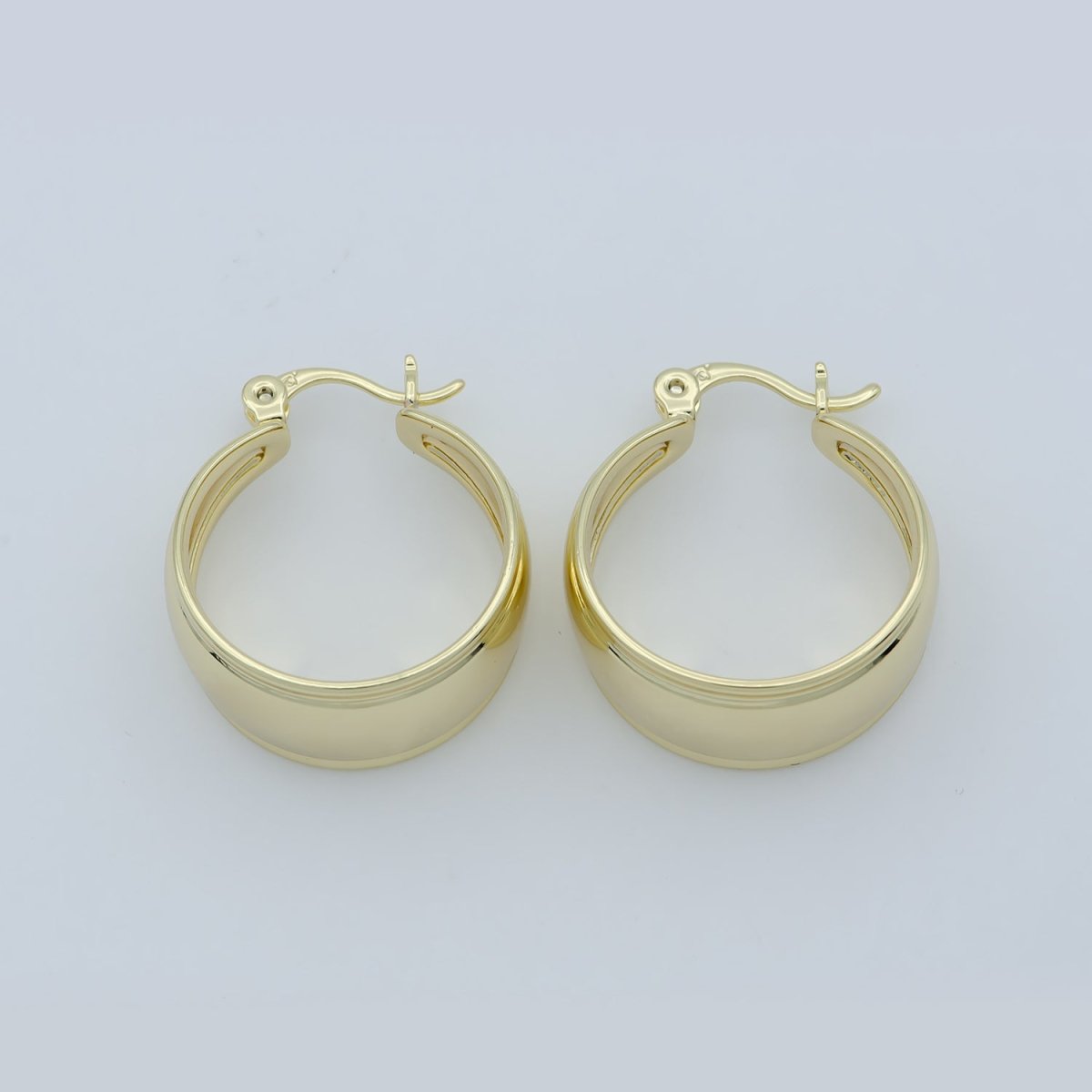 Golden Simple Round Huggies Earrings, Plain Gold Filled Geometric Formal/Casual Daily Wear Earring Jewelry P-256 - DLUXCA