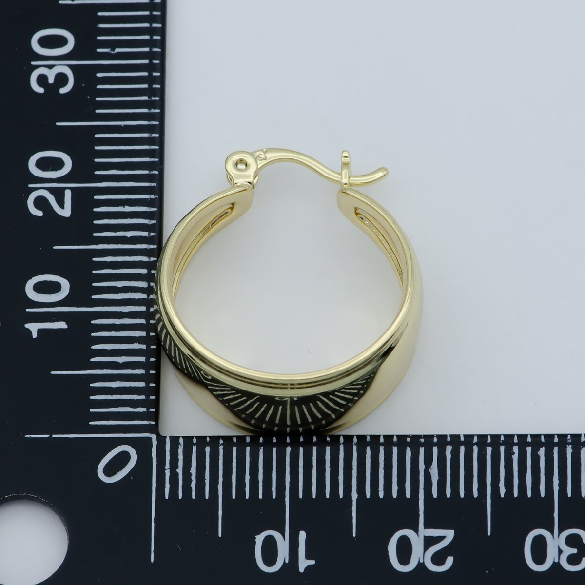 Golden Simple Round Huggies Earrings, Plain Gold Filled Geometric Formal/Casual Daily Wear Earring Jewelry P-256 - DLUXCA