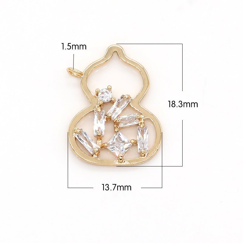 Golden Taj Mahal Frame with Crystal, CZ Religious Frame Symbol Charm Pendant GP-645 - DLUXCA