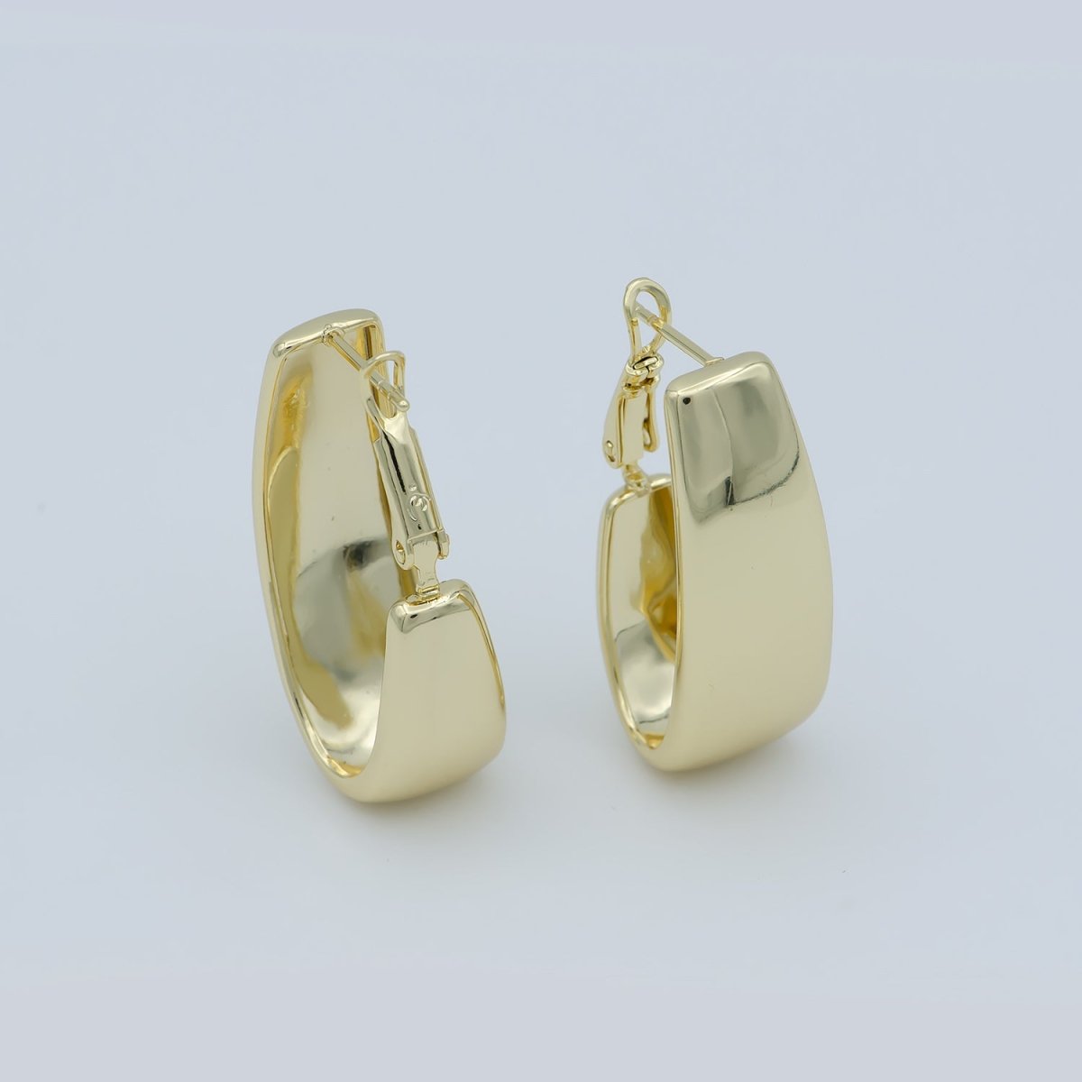 Golden Thin Huggies Earrings, Plain Gold Filled Geometric Formal/Casual Earring Jewelry P-257 - DLUXCA