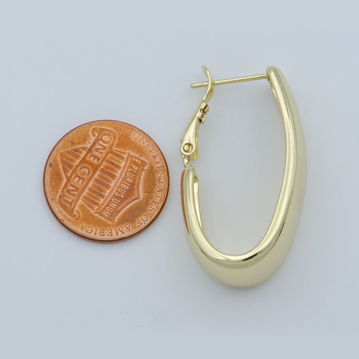 Golden Thin Huggies Earrings, Plain Gold Filled Geometric Formal/Casual Earring Jewelry P-257 - DLUXCA