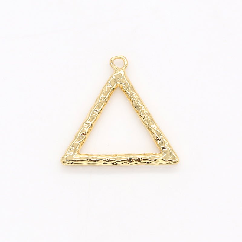 Golden Triangle Hollow Charm Gold Plated Geometric Charm Pendant GP-153 - DLUXCA