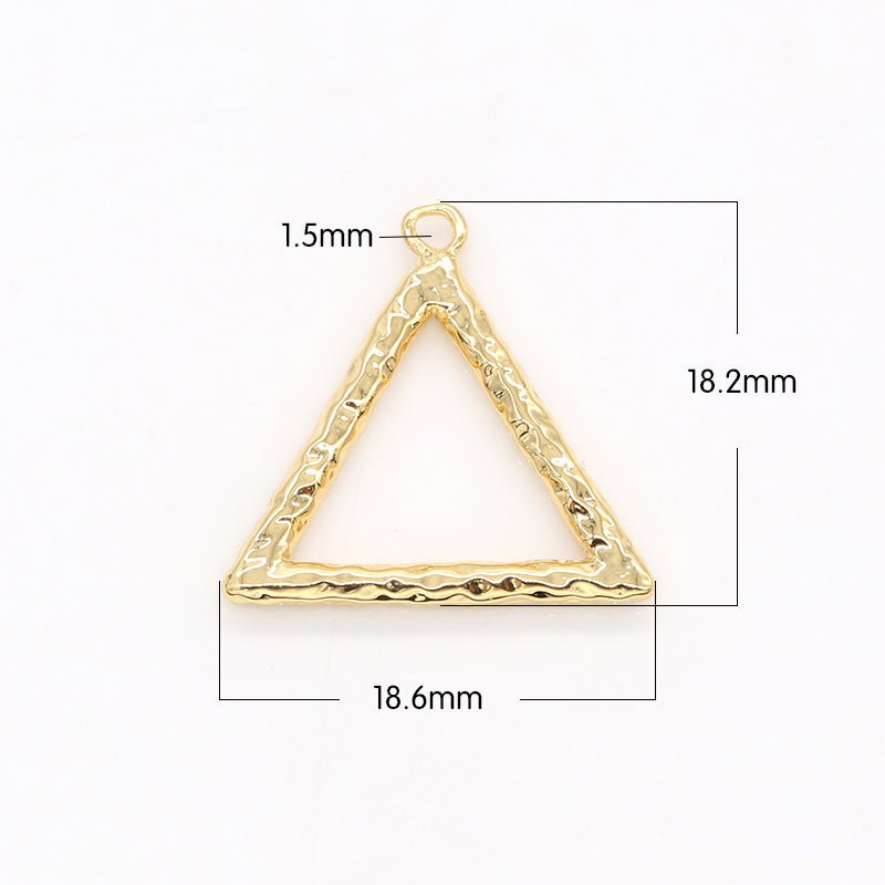 Golden Triangle Hollow Charm Gold Plated Geometric Charm Pendant GP-153 - DLUXCA