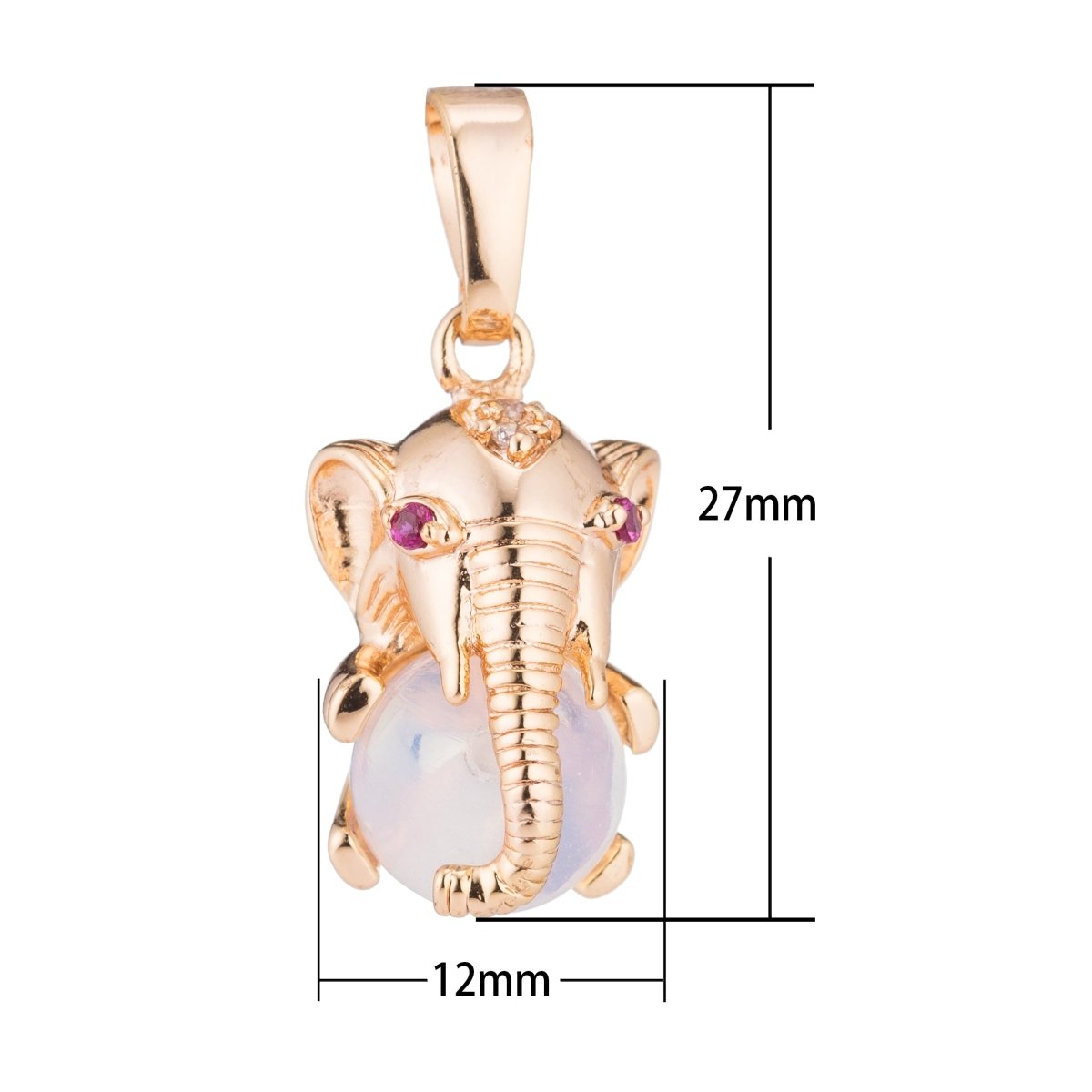 Gold/Rose Gold/Silver Baby Elephant Trunk Nature Ball Circus Jungle DIY Cubic Zirconia Necklace H-208 H-311 - DLUXCA