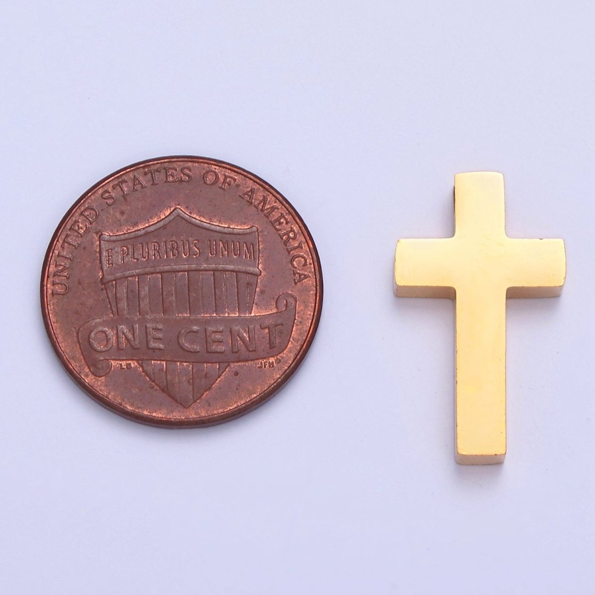 Gold/Silver Stainless Steel Religious Cross, Minimalist Spacer Bead For Jewelry Making. W-839 W-840 - DLUXCA