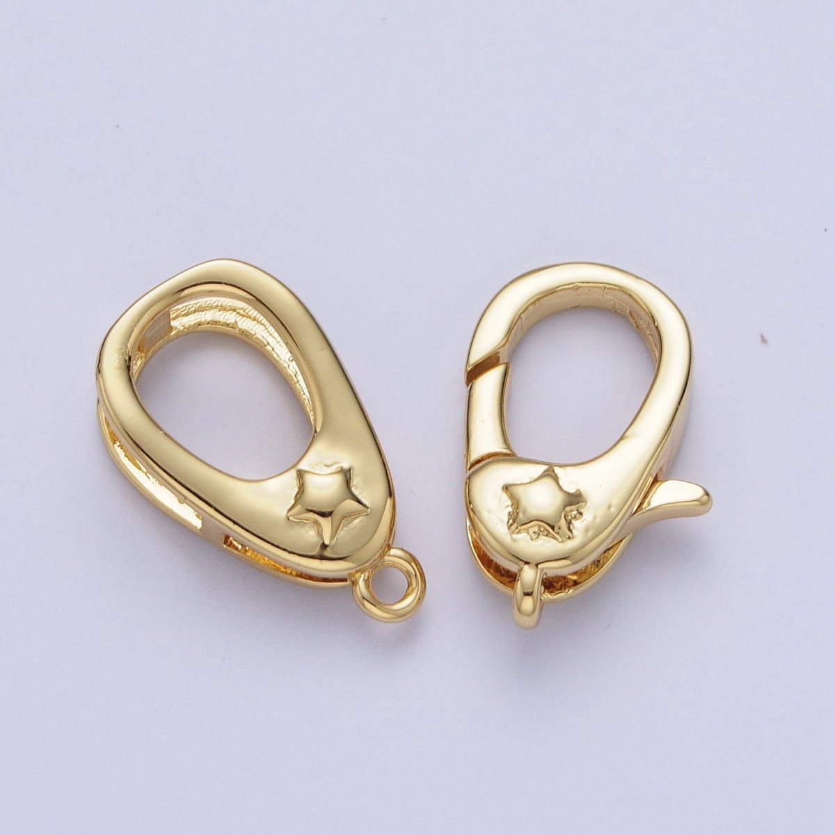 Gold/Silver Star Embossed Lobster Claw Clasps with Clasps Enhancer DIY Jewelry Supply L-866 L-867 - DLUXCA