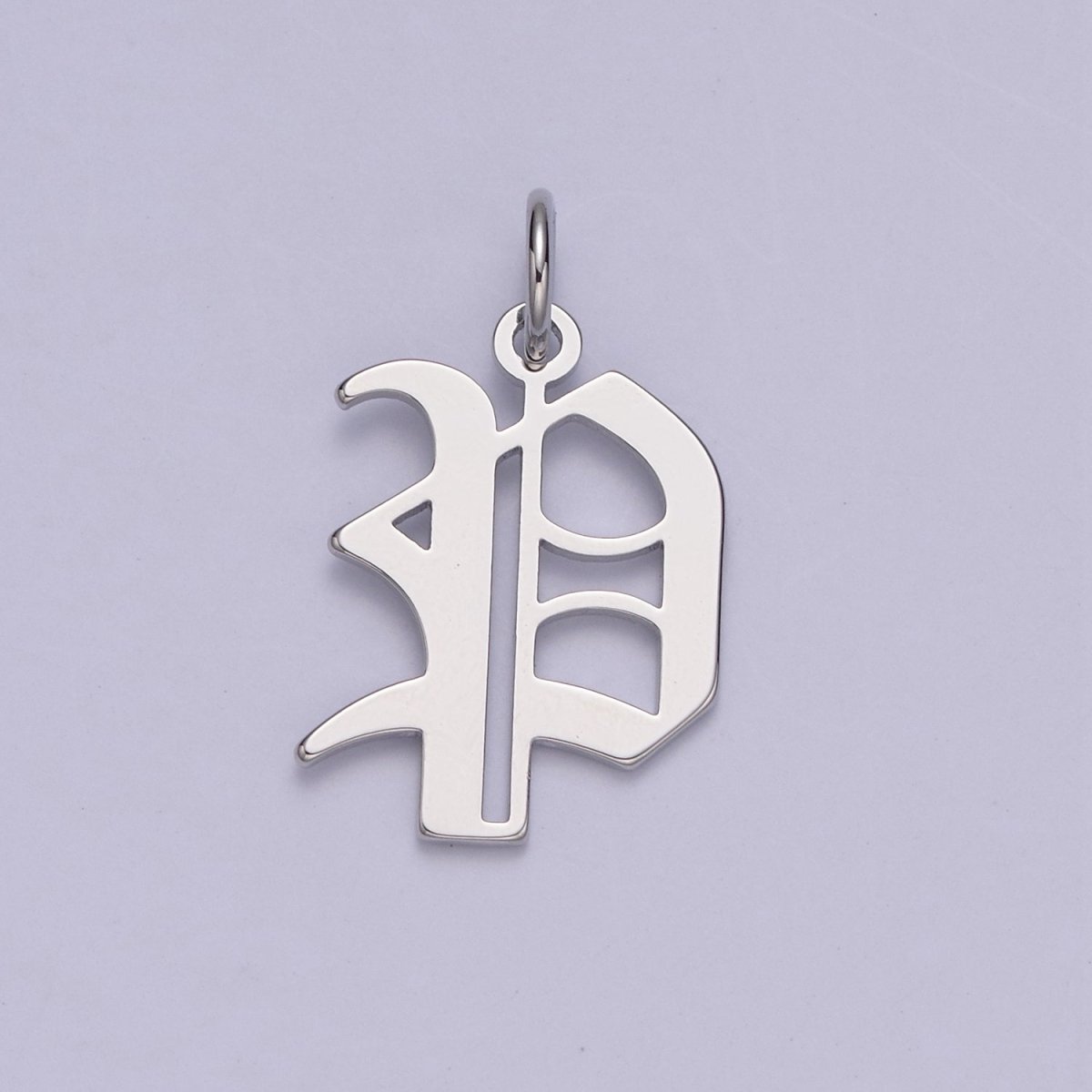 Gothic Letter Charm, Alphabet Charm, Silver Letter Charm, 26 Letters Initial Charms Old English Letter Pendant W-028~W-054 - DLUXCA