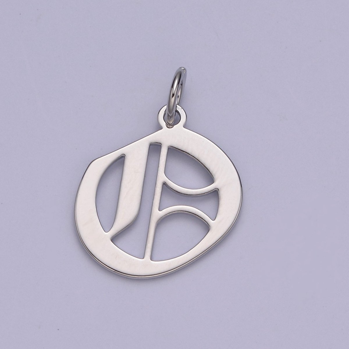 Gothic Letter Charm, Alphabet Charm, Silver Letter Charm, 26
