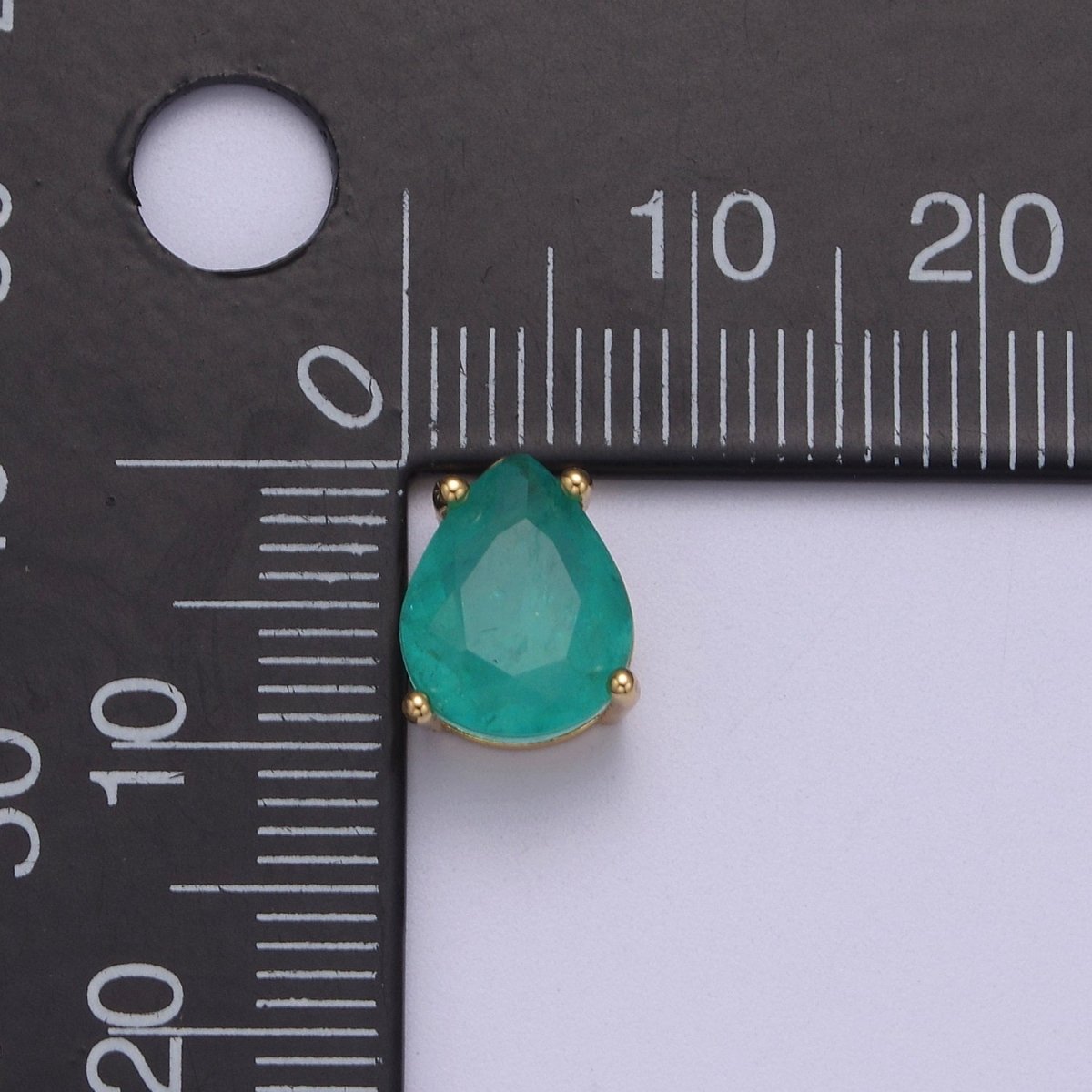 Green Aqua Cubic Zirconia Tear Drop Beads - 10mm Small Beautiful Bright 3D Teardrop Jewelry Gold Beads spacer for Bracelet Necklace Supply B-463 - DLUXCA