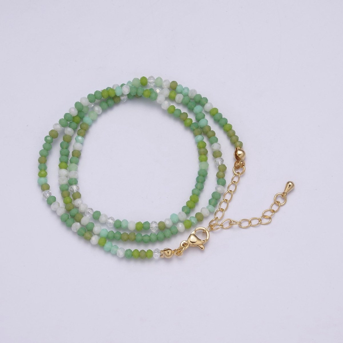 Green Aventurine Beaded Necklace 18 inch long + 2 inch extender Ready to Wear Bead Jewelry | WA-451 Clearance Pricing - DLUXCA