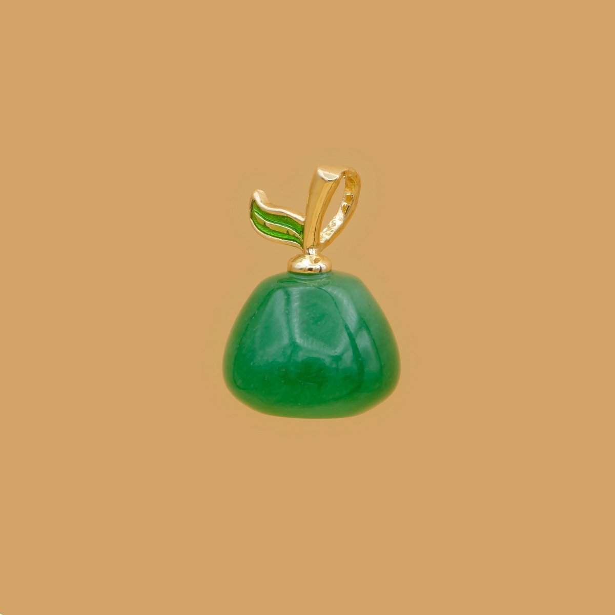 Green Pear Fruit Faux Pearl Charm, Fruity Nature Charm Pendant GP-480 - DLUXCA