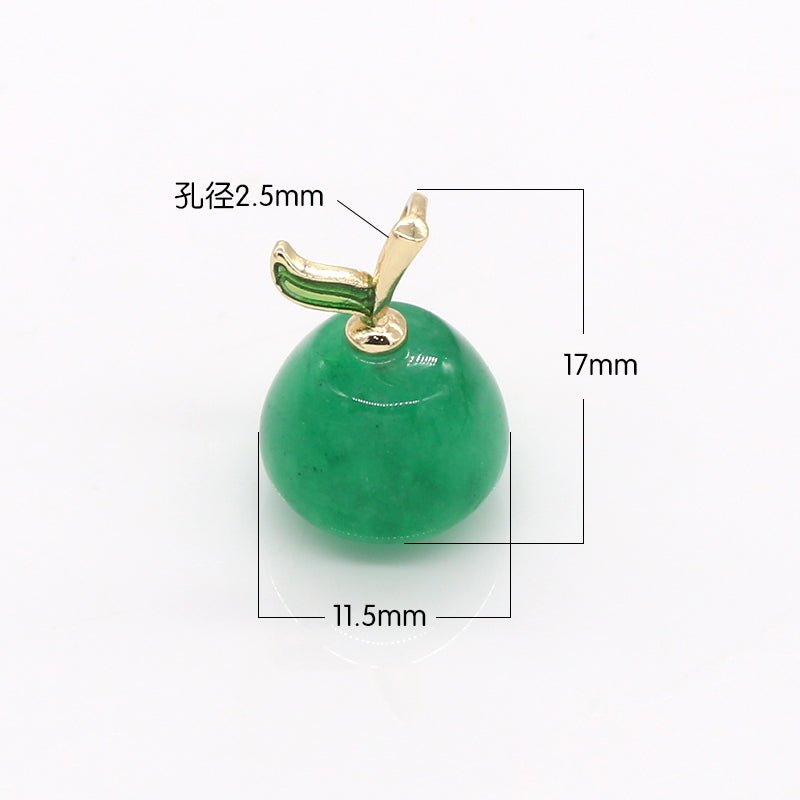 Green Pear Fruit Faux Pearl Charm, Fruity Nature Charm Pendant GP-480 - DLUXCA