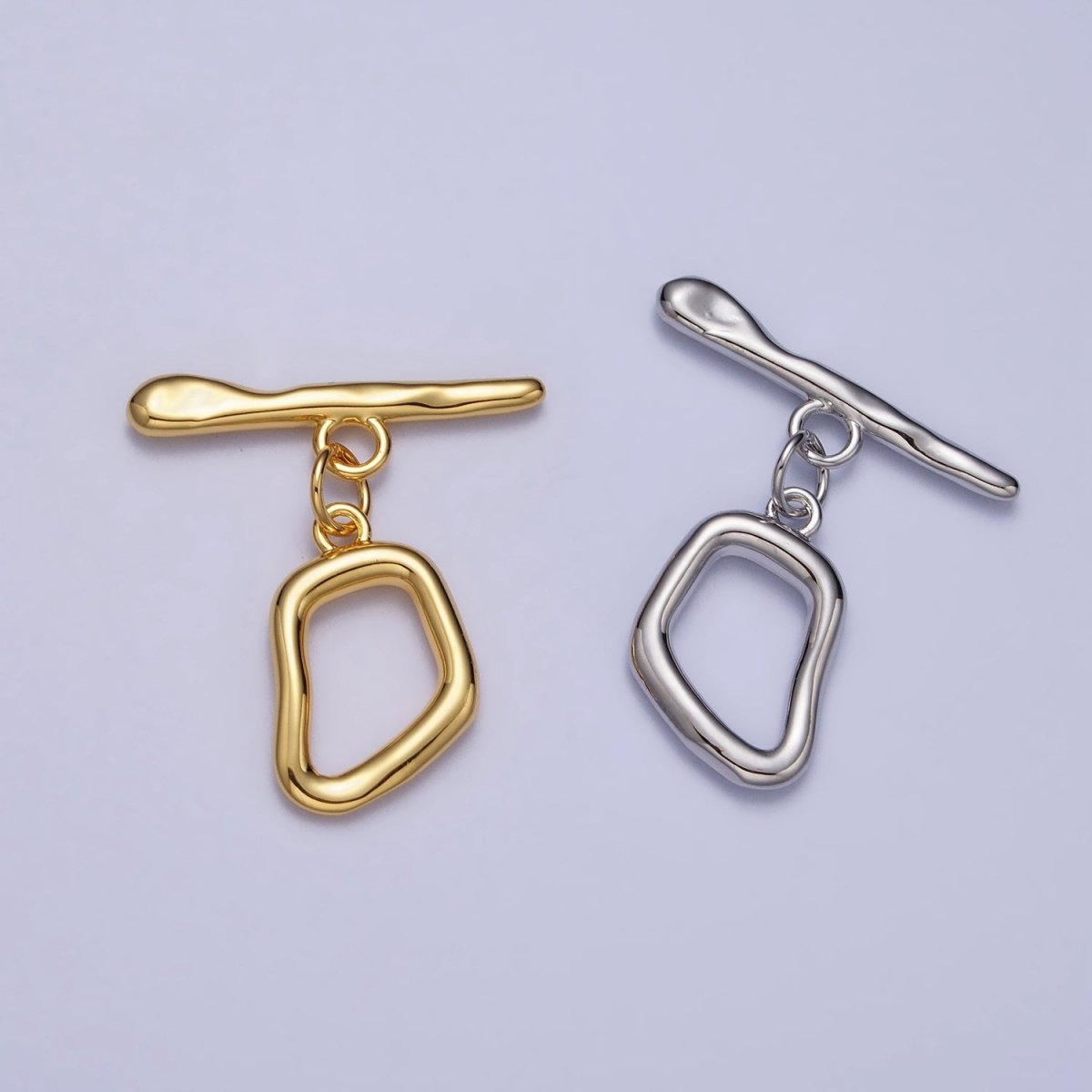 Hammered Geometric Toggle Clasps Jewelry Closure Supply in Matte, Silver, Gold | Z-088 Z-089 Z--097 - DLUXCA