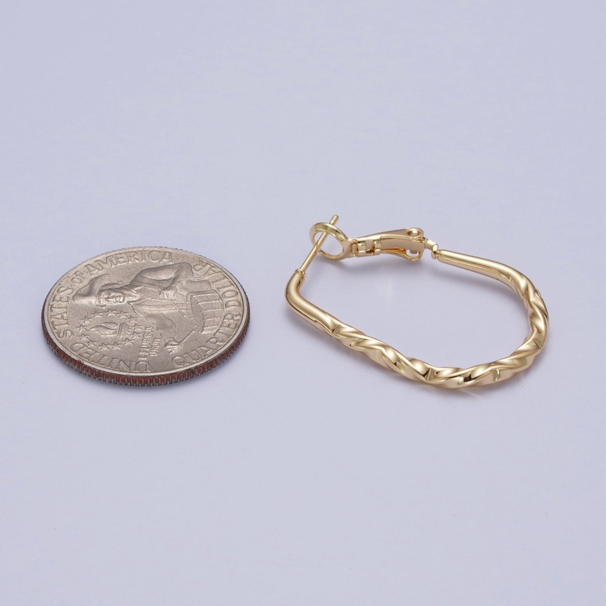 Hammered Hoop Earrings - Minimalist Hoop Earrings - Modern Hoop Earrings - Gold Oval Hoop Earrings Q-342 - DLUXCA