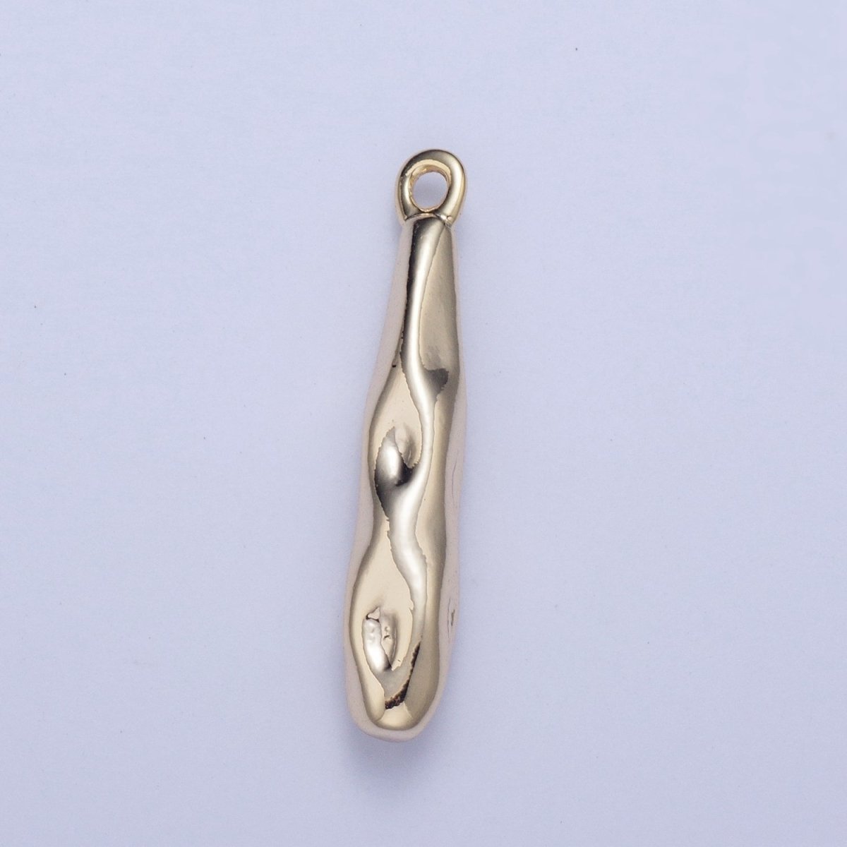 Hammered Long Club Abstract Geometric Charm in Gold & Silver | X-700 X-701 - DLUXCA