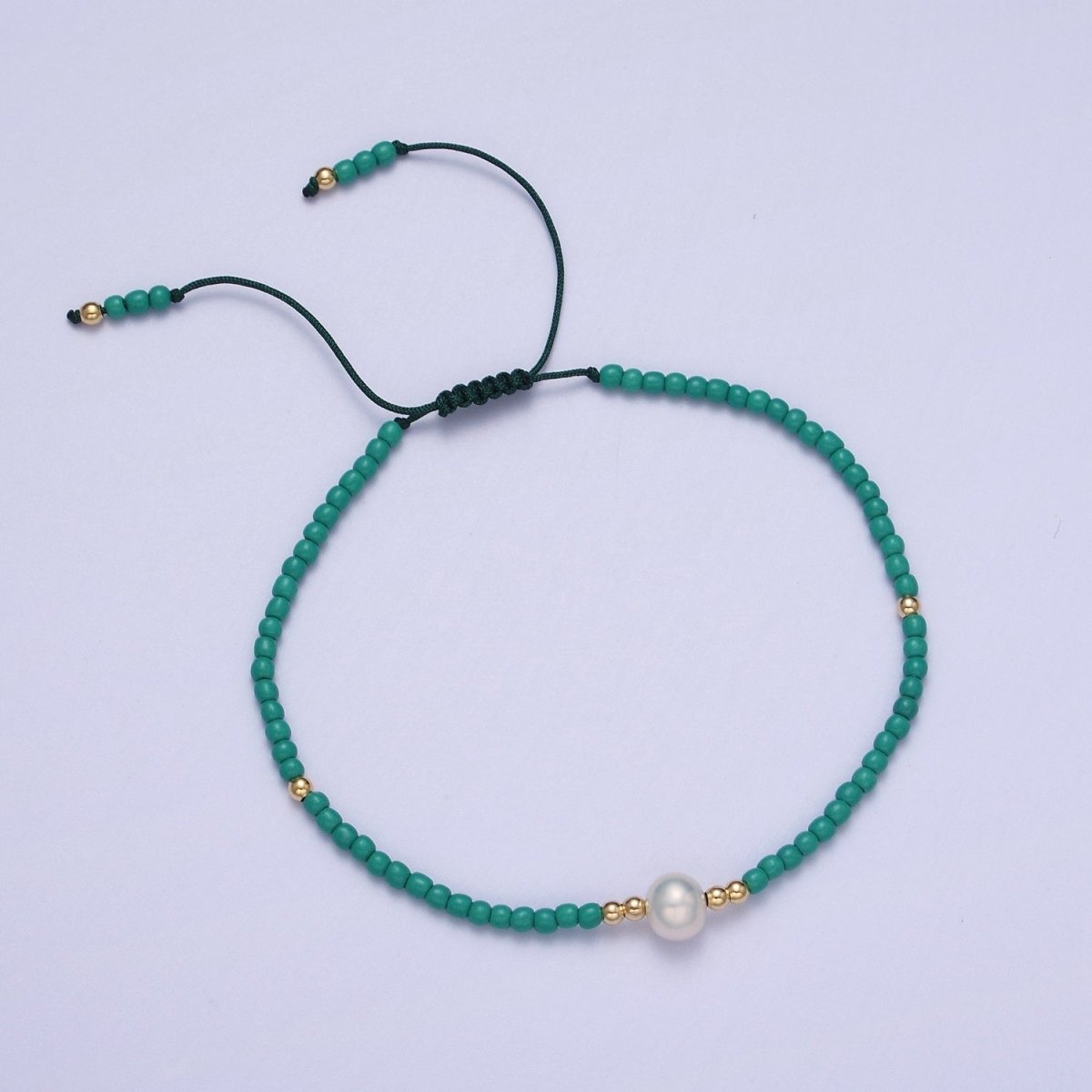 Handmade Pearl Glass Beads Knotted Adjustable Bracelet | WA-1258 - WA-1264 Clearance Pricing - DLUXCA