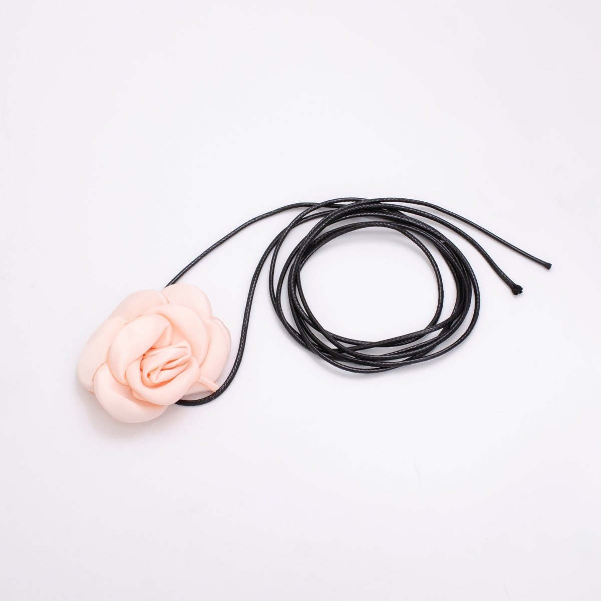 Handmade Pink, White, Black, Baby Pink Satin Flower Choker Necklace | FC006 - FC009 - DLUXCA