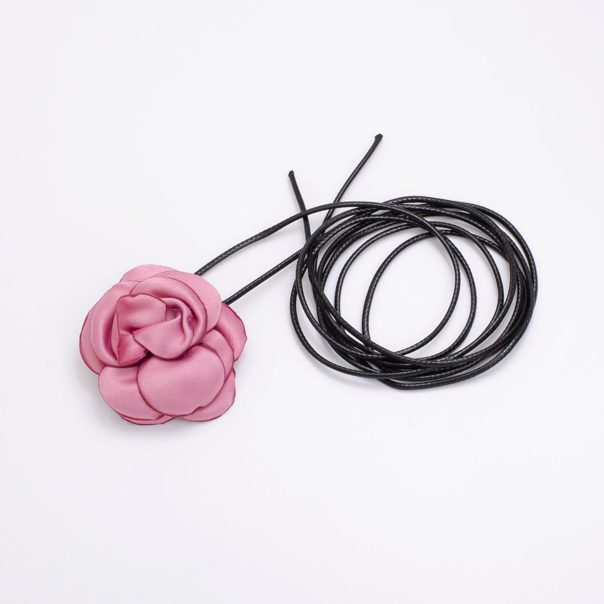 Handmade Pink, White, Black, Baby Pink Satin Flower Choker Necklace | FC006 - FC009 - DLUXCA