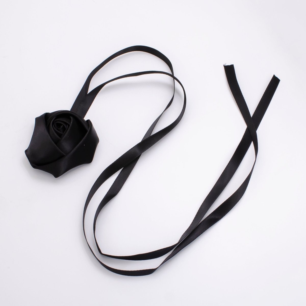 Handmade Red, White, Pink, Peach, Black Rose Flower Ribbon Satin Choker Necklace | FC001 - FC005 - DLUXCA