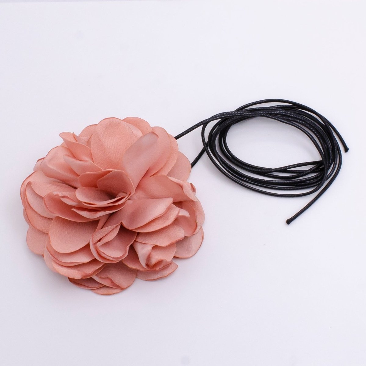 Handmade White, Red, Fuchsia, Peach, Black Rose Flower Satin Ribbon Choker Necklace | FC140 - FC018 - DLUXCA