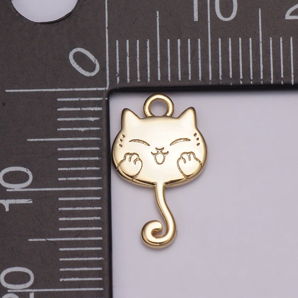 Hanging Kitty Kawaii Charm White Japanese Cat Charm for Necklace Earring Bracelet Phone Charm E-611 - DLUXCA