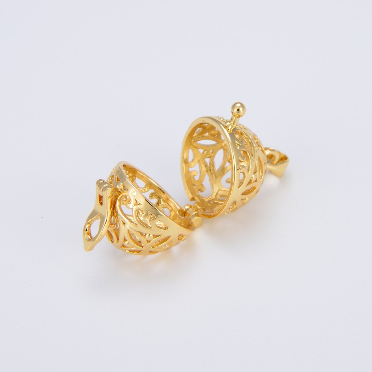 Healing Stone cage locket pendant Gold EGG Pendant, Gemstone Diffused Jewelry Making, DIY Gemstone Natural Stone Locket Charms necklace H-740 - DLUXCA