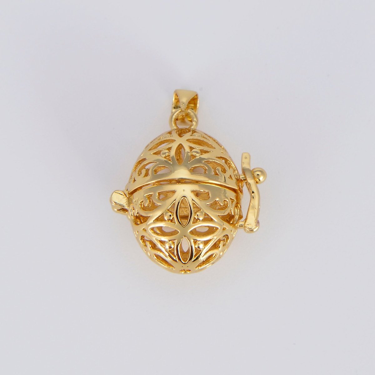Healing Stone cage locket pendant Gold EGG Pendant, Gemstone Diffused Jewelry Making, DIY Gemstone Natural Stone Locket Charms necklace H-740 - DLUXCA
