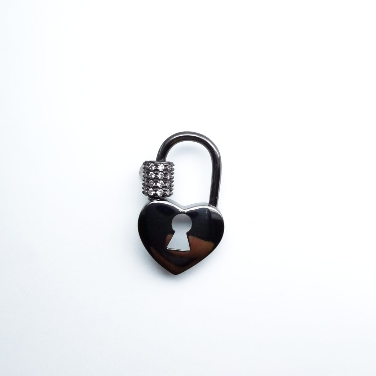 Heart Carabiner Lock, Screw Lock, Gold Filled Clasp Padlock For DIY Jewelry Making K-776 - DLUXCA