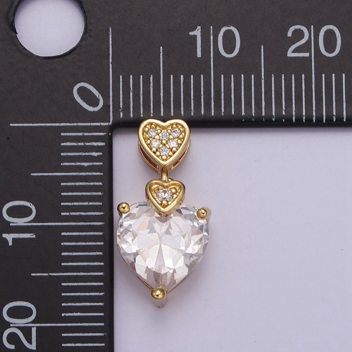 Heart Clear Cubic Zirconia Pendant, Micro Pave Love Charm Pendant For Valentine's Jewelry Making J-369 - DLUXCA