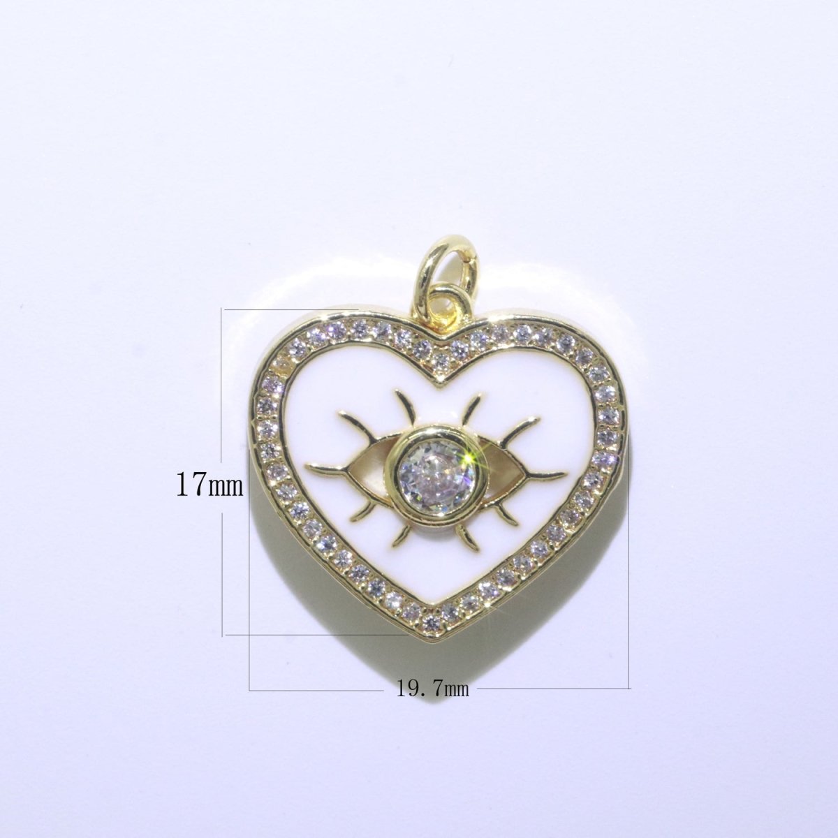 Heart Enamel Evil Eye Gold Filled Charm M-157-M-166 - DLUXCA