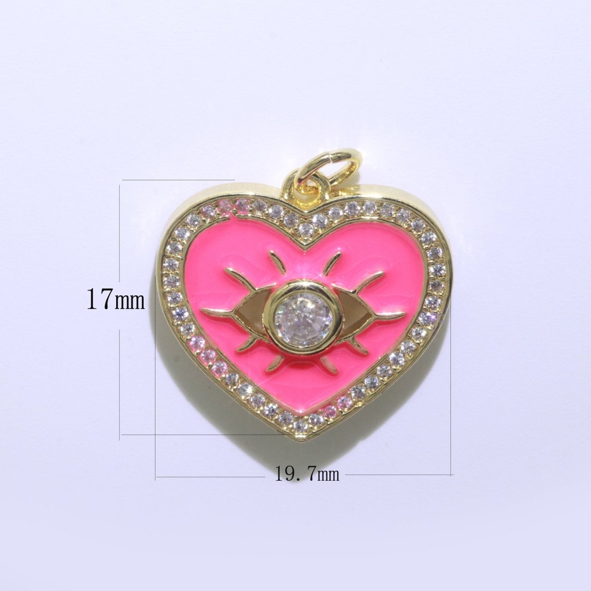 Heart Enamel Evil Eye Gold Filled Charm M-157-M-166 - DLUXCA