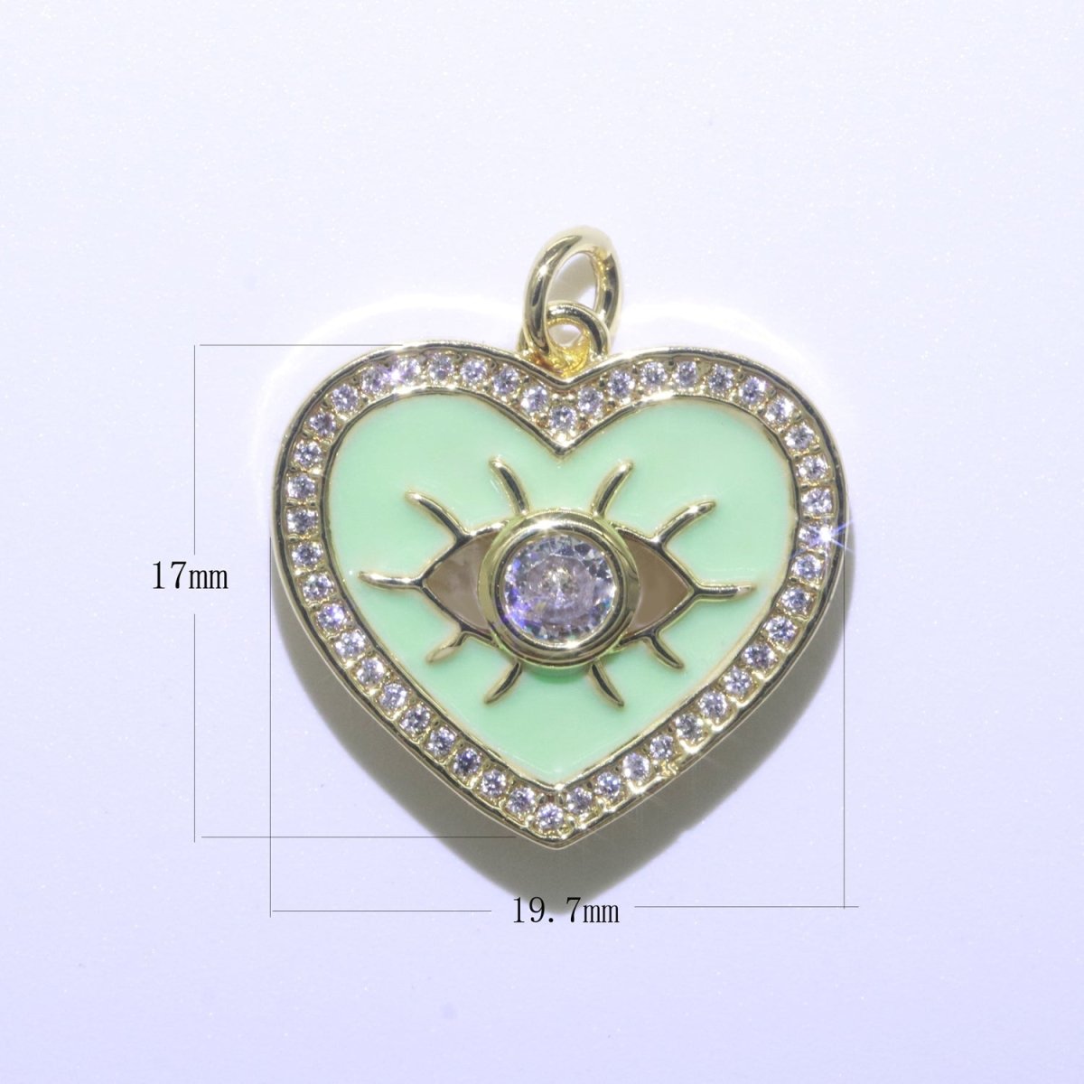 Heart Enamel Evil Eye Gold Filled Charm M-157-M-166 - DLUXCA