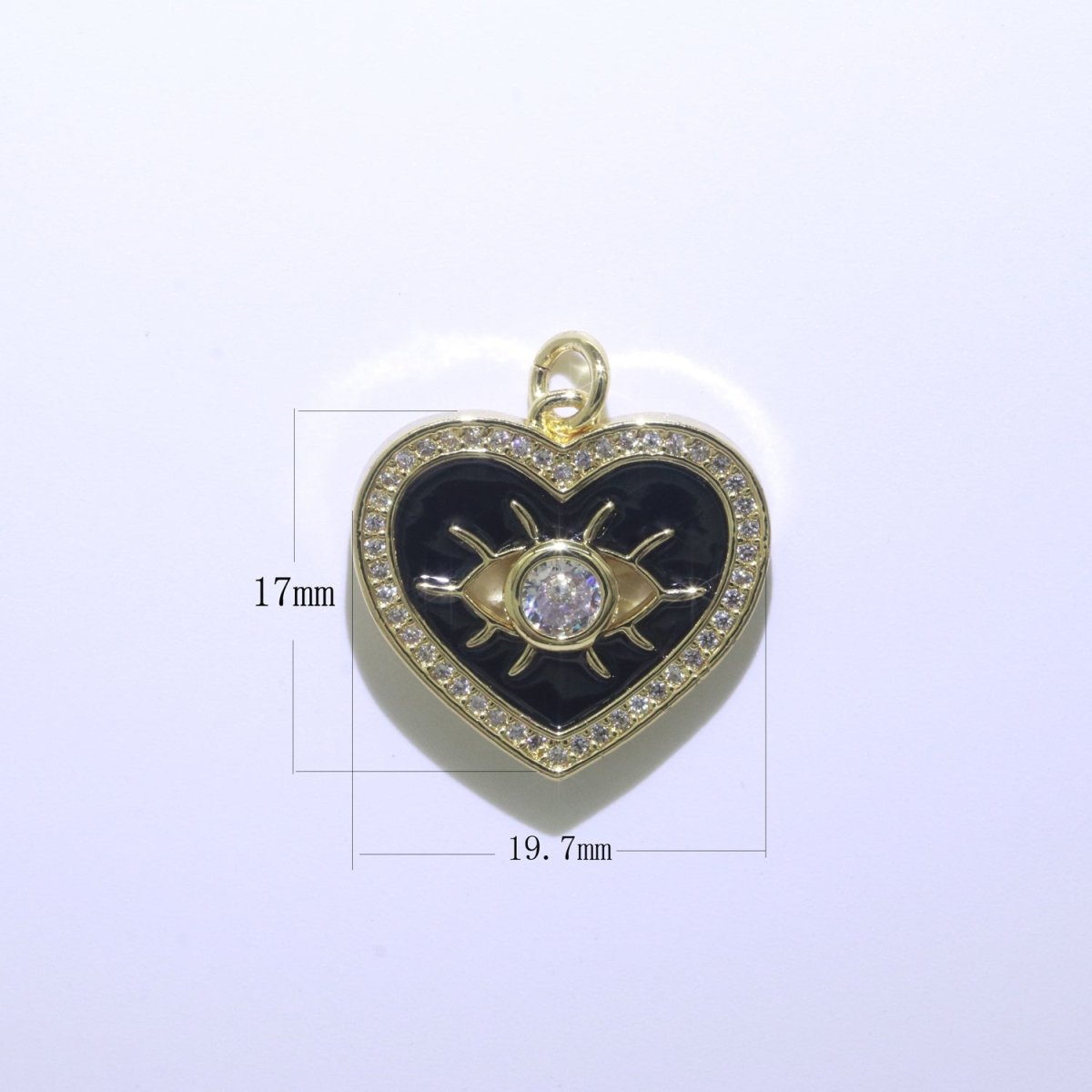 Heart Enamel Evil Eye Gold Filled Charm M-157-M-166 - DLUXCA