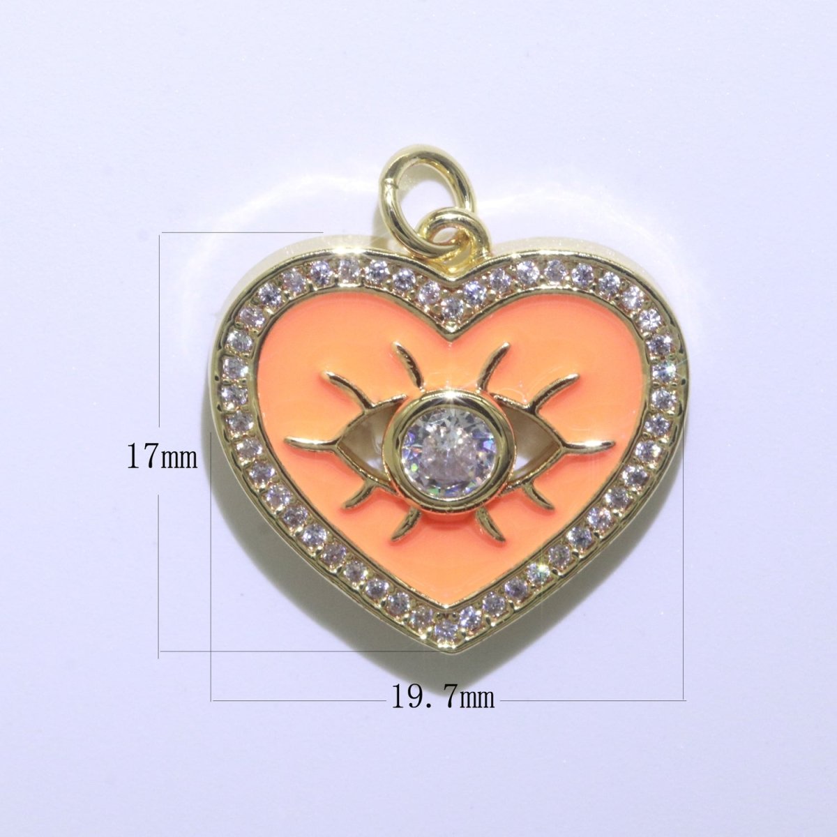 Heart Enamel Evil Eye Gold Filled Charm M-157-M-166 - DLUXCA