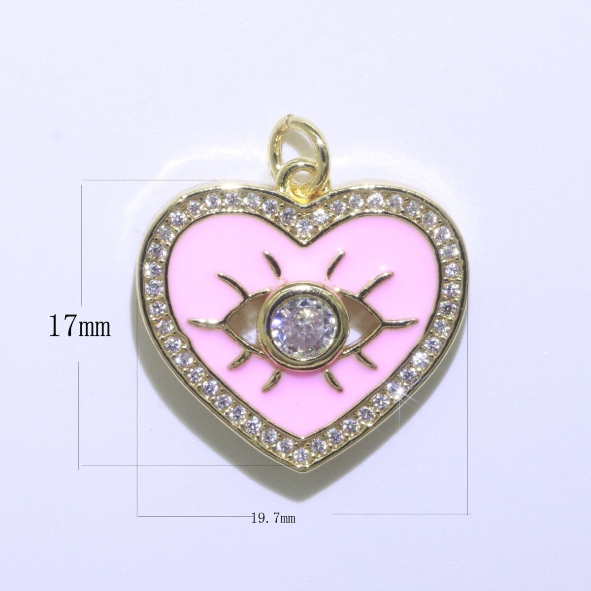 Heart Enamel Evil Eye Gold Filled Charm M-157-M-166 - DLUXCA