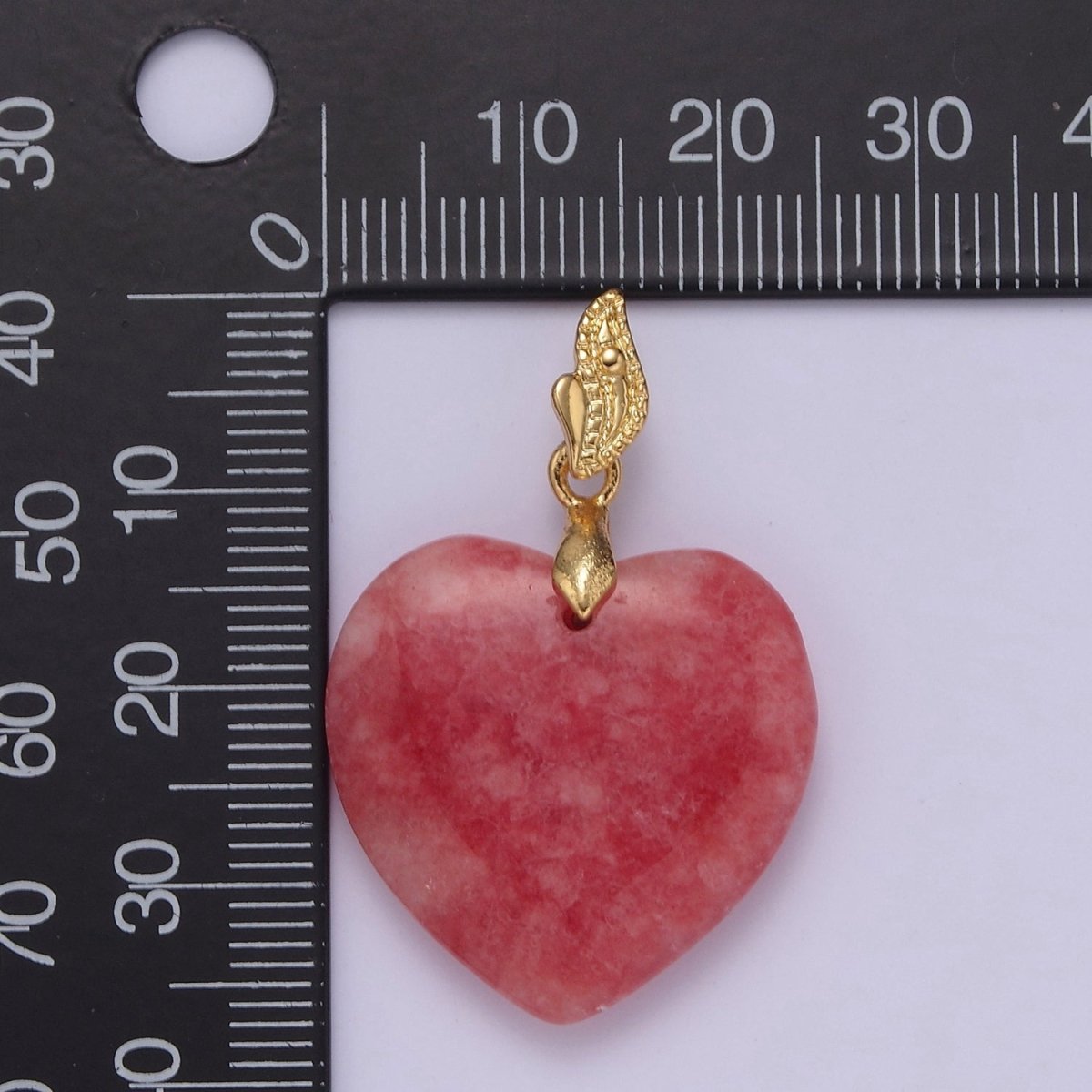 Heart jade pendant , Red jade pendant for Necklace Puffy Heart Love Jewelry W-642 - DLUXCA