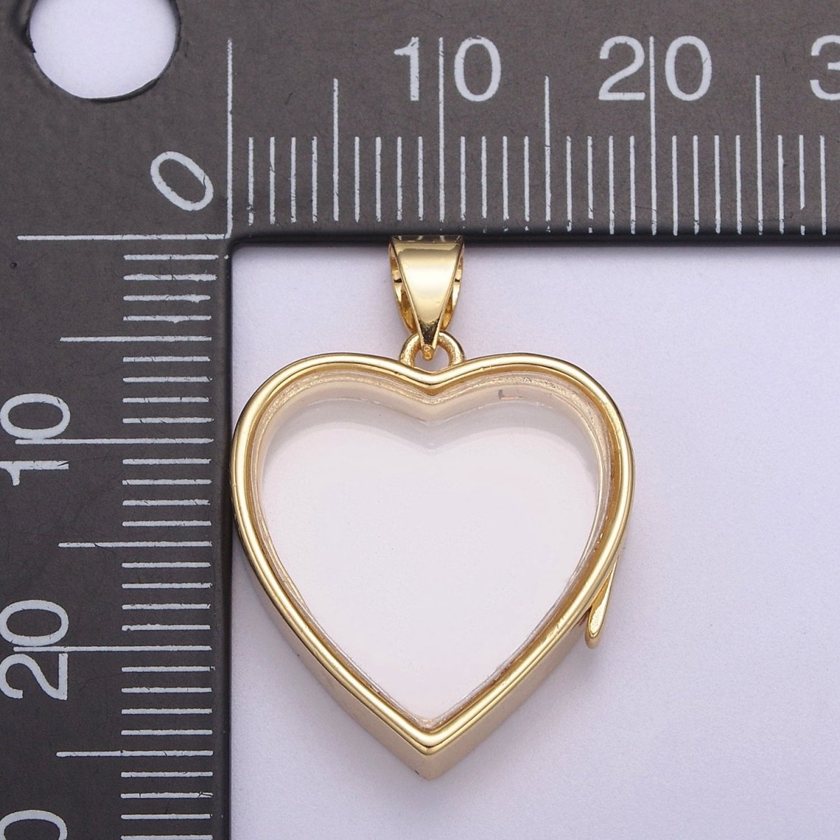 Heart Locket Necklace Clear Glass Crystal Container Locket Gold Gemstone Pendant Necklace Fillable Jewelry for Crystal Jewelry Making Supply N-581 - DLUXCA